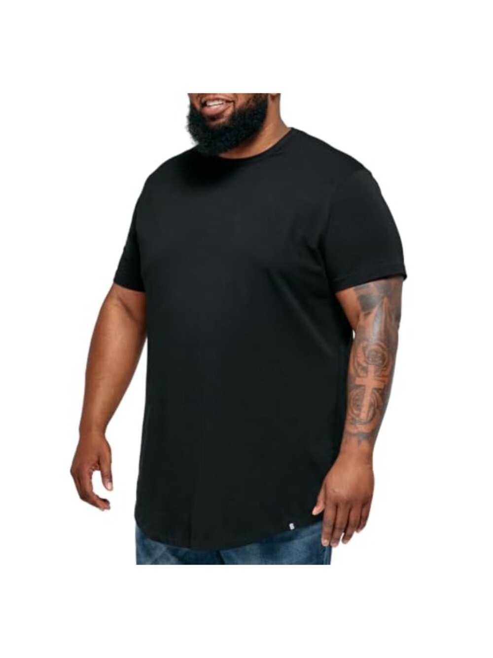 Big and Tall Men's T-Shirt Stretch Cotton Crewneck Short Sleeve